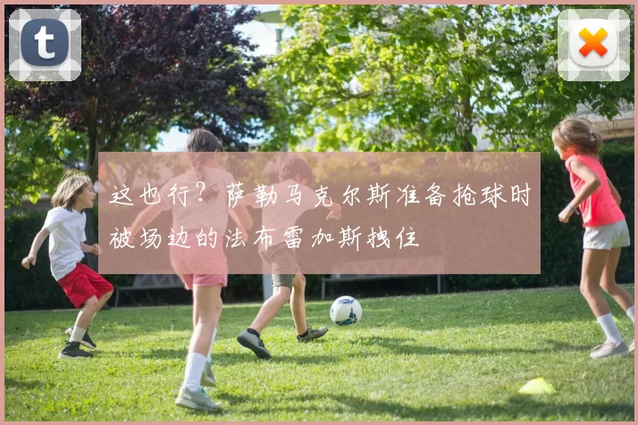 这也行？萨勒马克尔斯准备抢球时被场边的法布雷加斯拽住